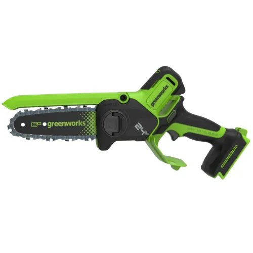 Мини-пила аккумуляторная цепная Greenworks 15 см 24V GD24CS15 2010107 с автоматической смазкой цепи, бесщёточная, без АКБ и ЗУ